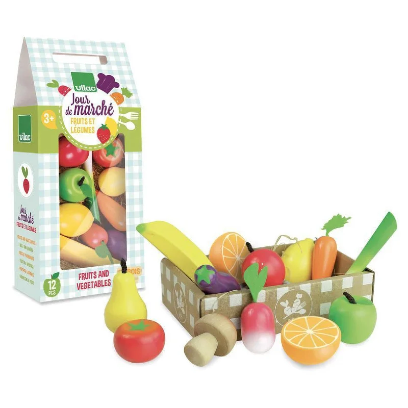 enchanting wooden toys for toddlers                   Vilac fruits and vegetables set