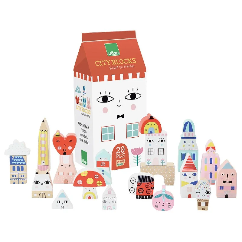 safe and child-appropriate wooden toys for different stages of development Vilac Tiny City Blocks safe and child-appropriate wooden toys for different stages of development Vilac Tiny City Blocks