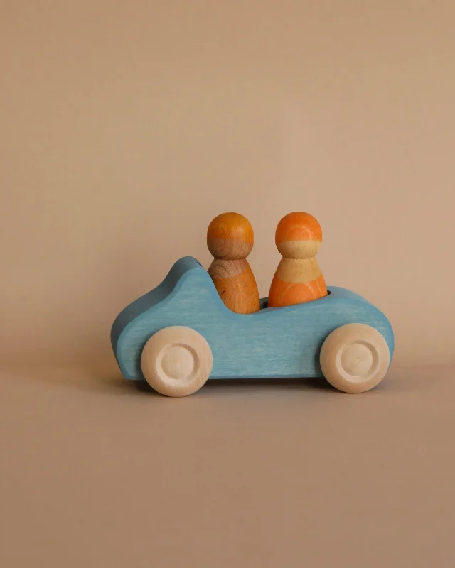 delightful wooden toys for children                   Grimm's Wooden Blue Convertible Car