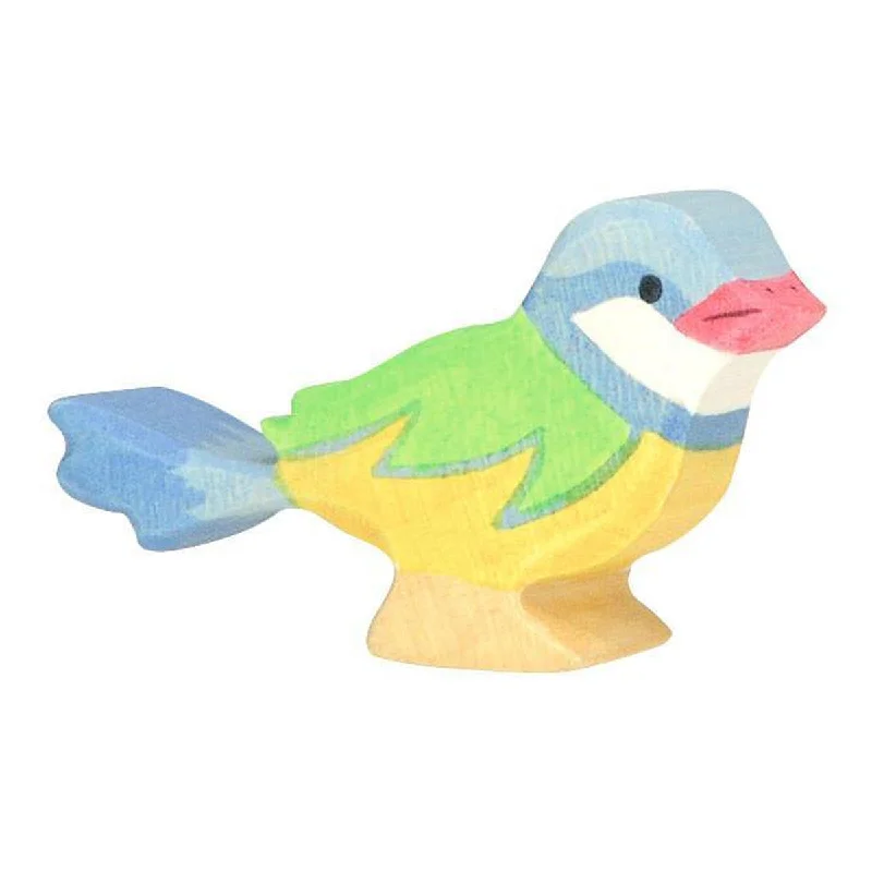 traditional wooden toys                   Holztiger blue tit bird