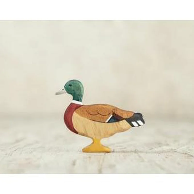 safe and durable wooden toys                   Wooden Caterpillar mallard duck