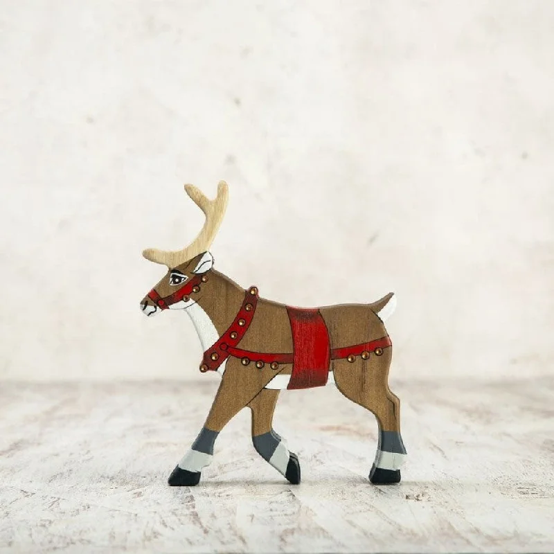 skillfully crafted wooden toys                   Wooden Caterpillar Christmas reindeer