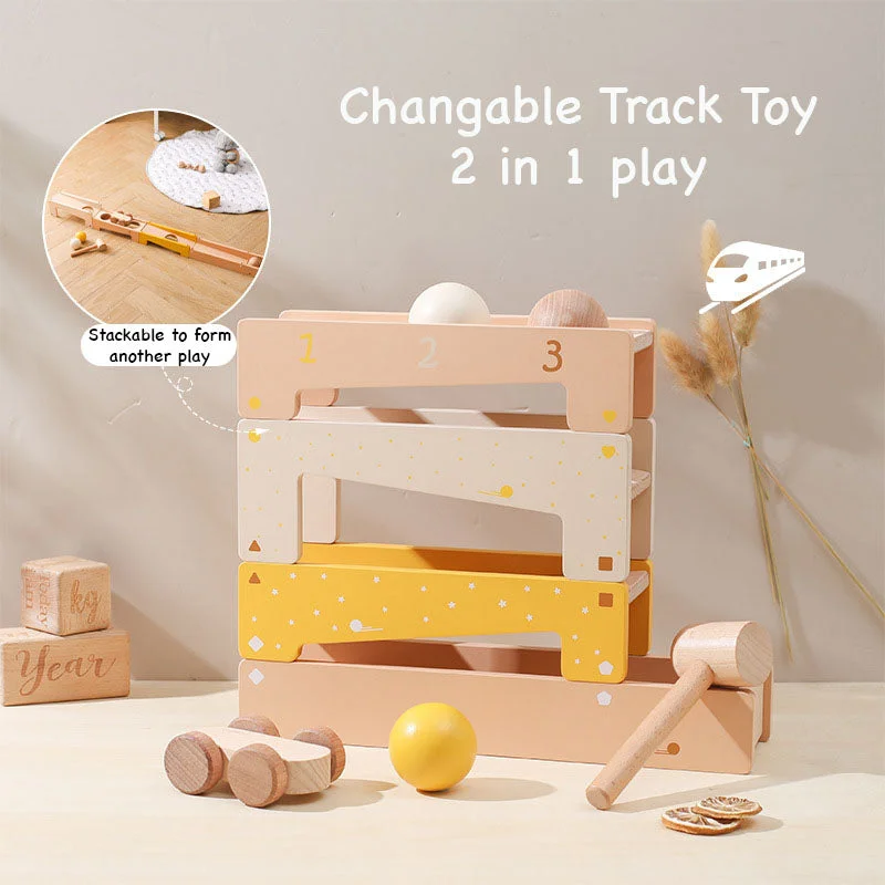 safe and non-toxic wooden toys that parents can trust Changeable car track to knocking ball ramp glider wooden toy safe and non-toxic wooden toys that parents can trust Changeable car track to knocking ball ramp glider wooden toy