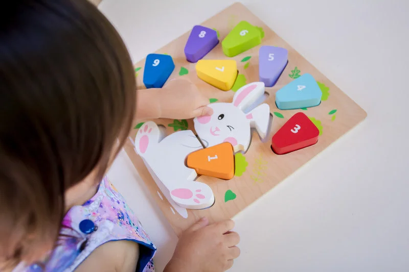 play-value packed wooden toys                   Chunky Wooden Puzzle - 123 Carrot