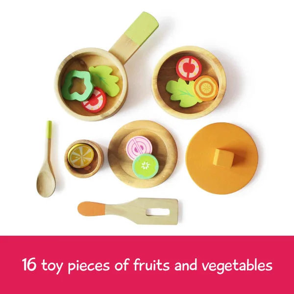 enchanting wooden toys that spark imagination                   Little Chef Wooden Cooking Set