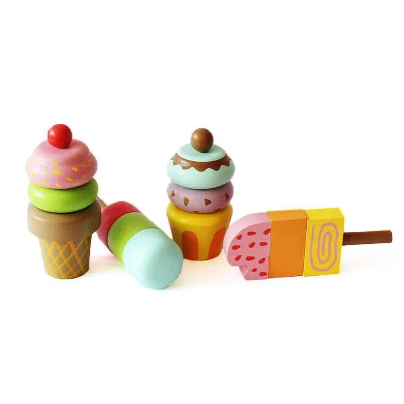 naturally finished and non-toxic wooden toys                   Ice Cream Magnetic Set