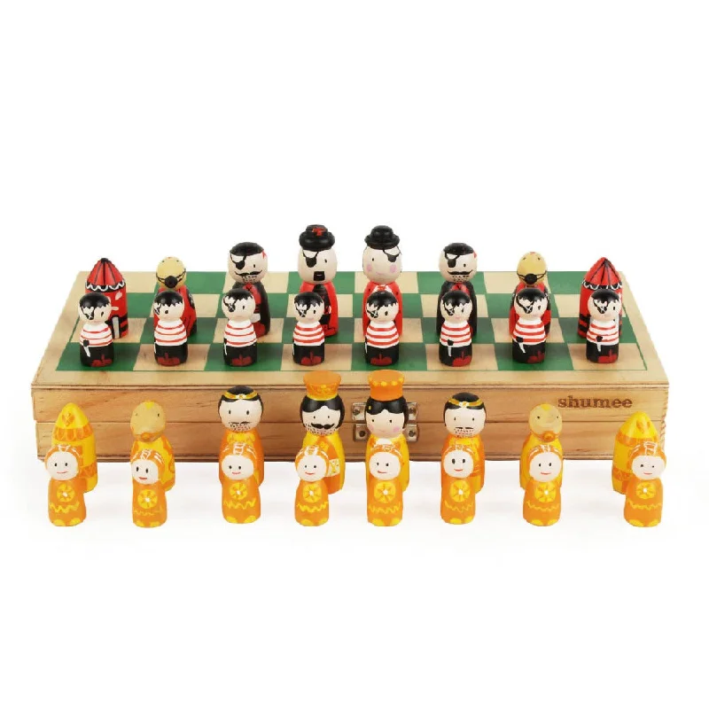 skillfully crafted wooden toys                   Pirates Vs Royals - Wooden Chess Set