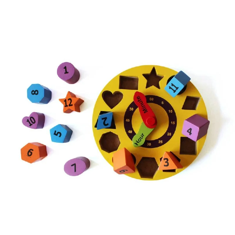 enchanted wooden toys                   Shape Sorting Clock