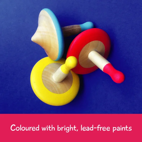 safe wooden toys for babies              Spin Tops