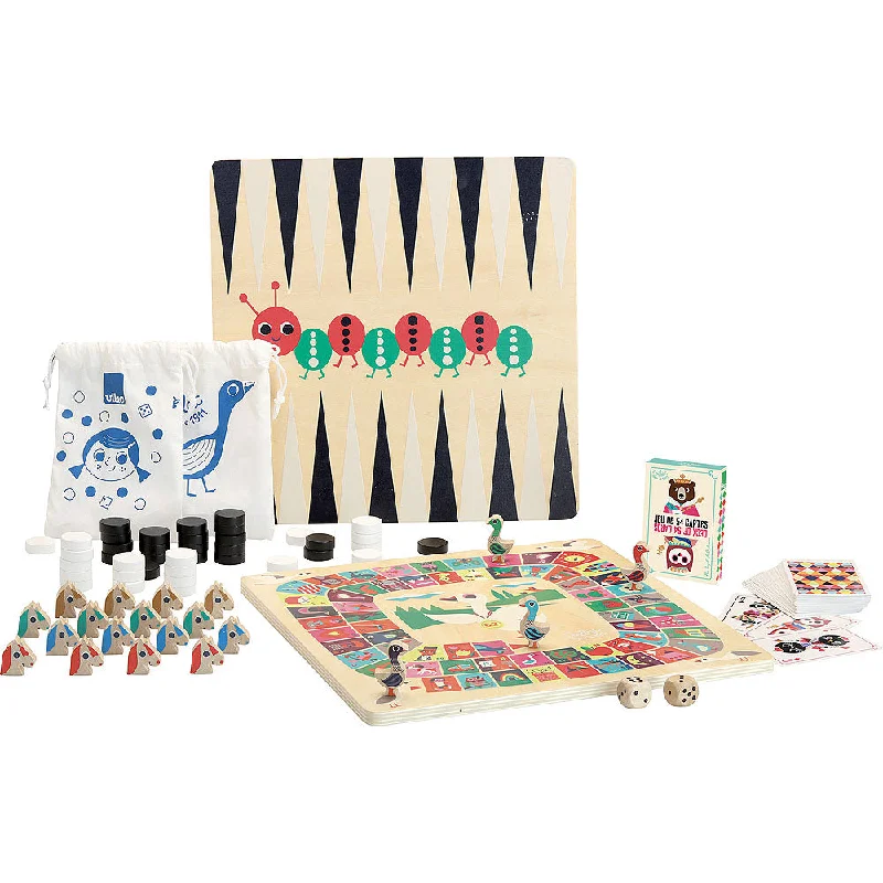 educational wooden toys                   Vilac-7609-Arrhenius-Set-of-classic-board-games