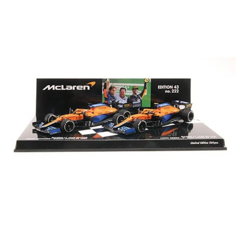 Playful toys 2-Car Set - Mclaren F1 Team MCL35M - 1-2 Finish Ricciardo/Norris - Italian GP 2021 - 1:43 Scale Resin Model Car Playful toys 2-Car Set - Mclaren F1 Team MCL35M - 1-2 Finish Ricciardo/Norris - Italian GP 2021 - 1:43 Scale Resin Model Car