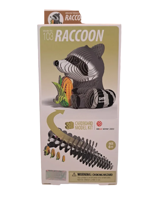 Interactive games 3D Cardboard Model - Raccoon