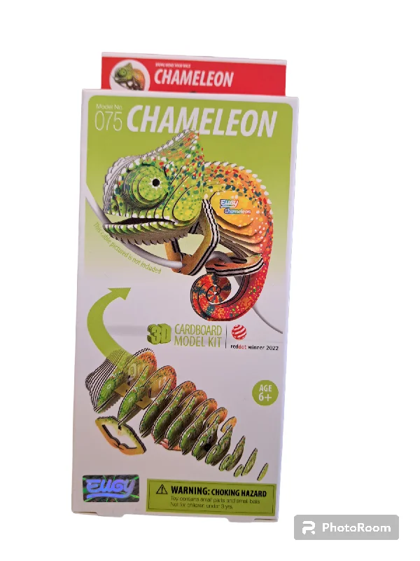 Multi-level puzzles 3D Cardboard Models - Chameleon
