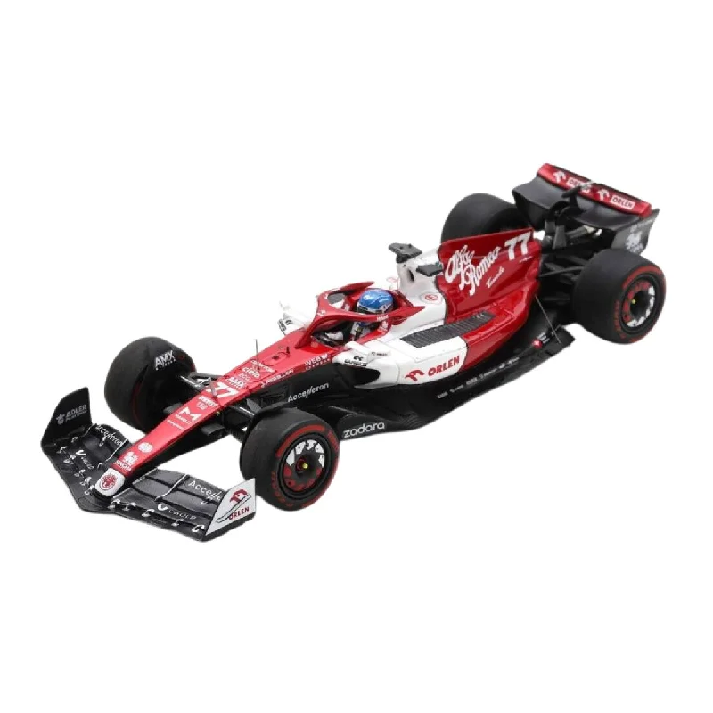 High-quality toy cars Alfa Romeo F1 Team ORLEN C42 No.77 Alfa Romeo F1 Team ORLEN - 6th Bahrain GP 2022 - Valtteri Bottas - 1:43 Scale Resin Model Car