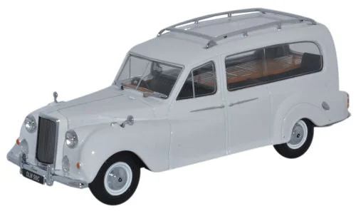 Realistic toy carsOxford Diecast Austin Hearse White - 1:43 Scale