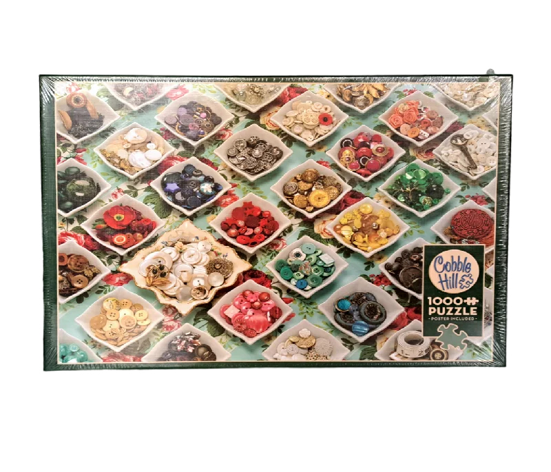 Thought-provoking puzzles Cobble Hill - Grandma's Buttons - 1000pc Puzzle