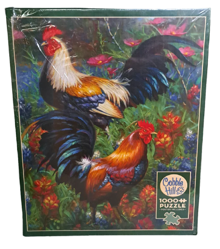 Relaxing games Cobble Hill - Roosters - 1000pc Puzzle