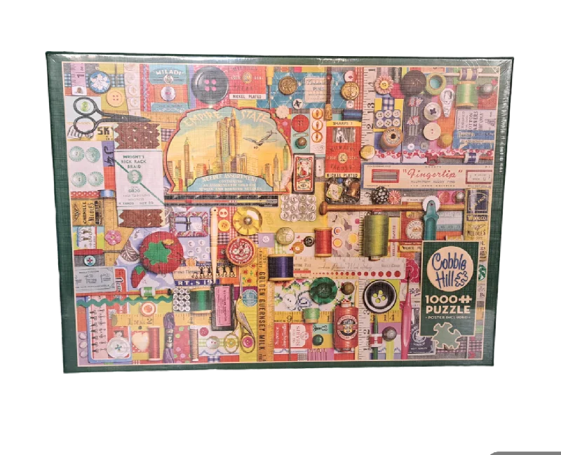 Educational games Cobble Hill - Sewing Notions - 1000pc Puzzle