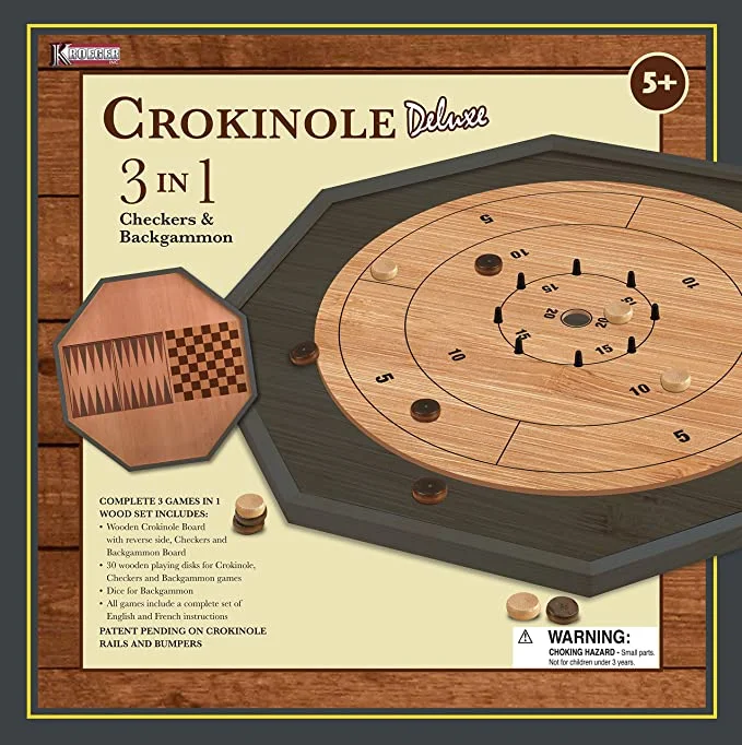 Exciting gamesCrokinole Deluxe 3 in 1
