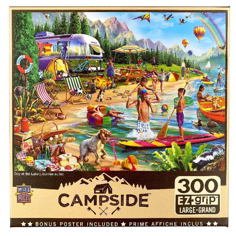 Logical puzzles Day At The Lake 300 Piece Large Format Campside Puzzle