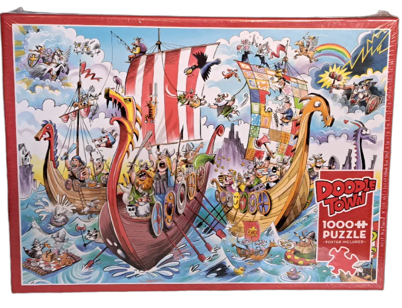 Logical puzzles Doodle Town - Viking Voyage - 1000pc Puzzle