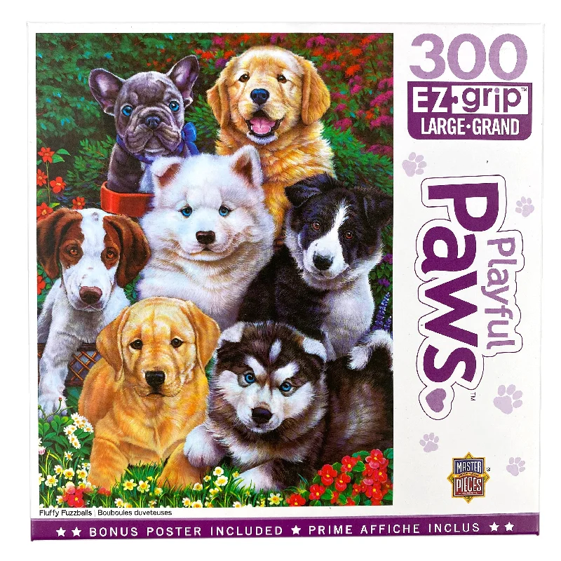 Thought-provoking puzzles Fluffy Fuzzballs 300 Piece Large Format Playful Paws Puzzle