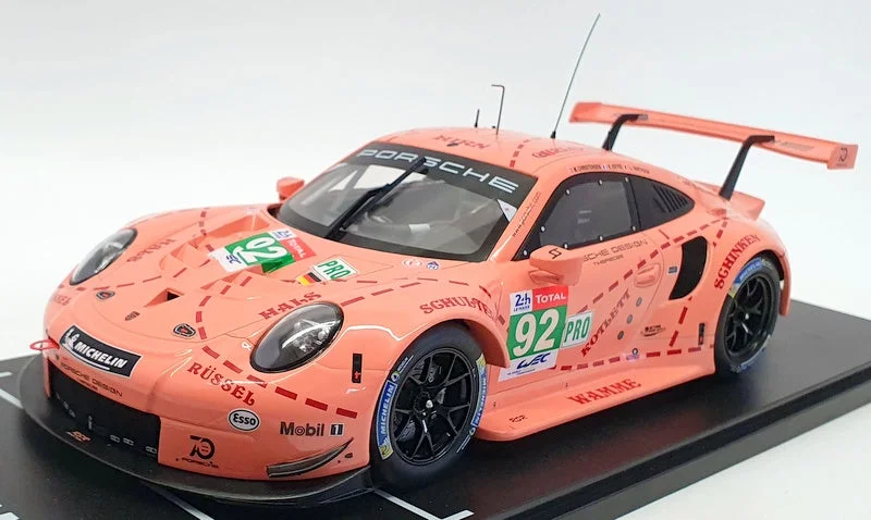 High-quality toy cars IXO Models 1/18 Scale Diecast LEGT18003 - Porsche 911 GT3 RSR - Pink