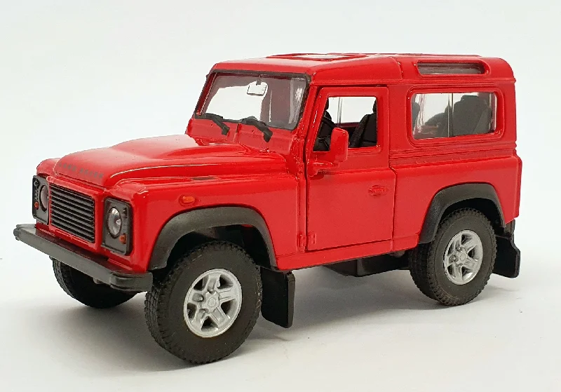 Durable toysLand Rover Defender - Red - Kinsmart Pull Back & Go Diecast Metal Model Car