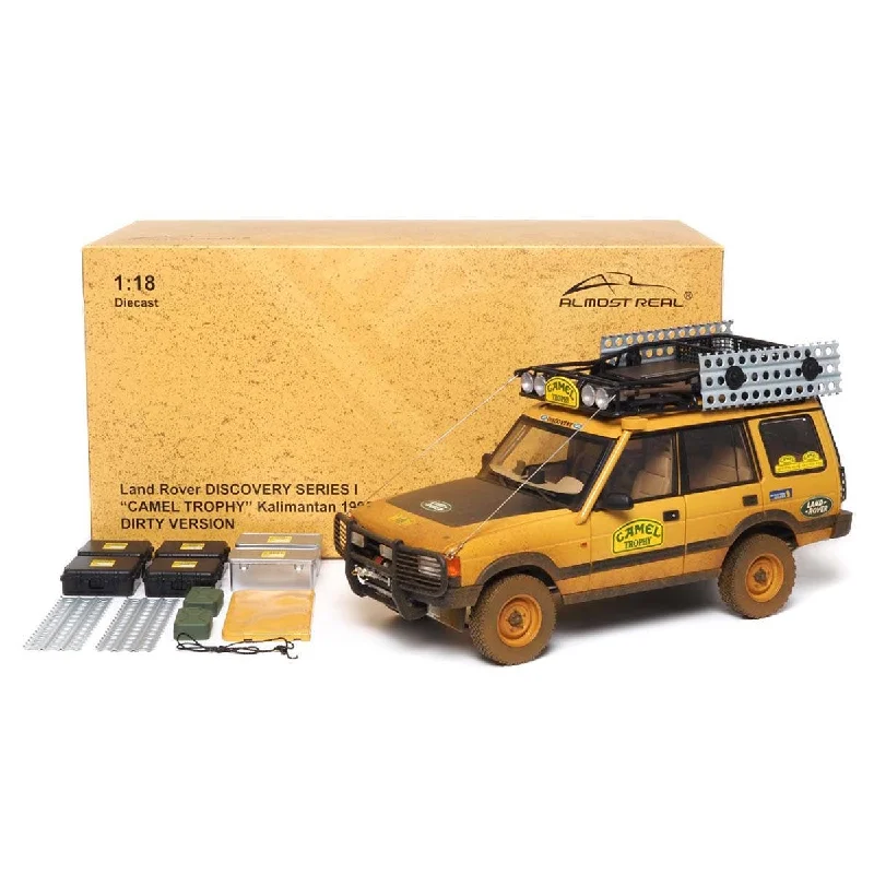 Enthusiastic toysLAND ROVER DISCOVERY SERIES I - 5-DOOR - 'CAMEL TROPHY' KALIMANTAN 1996 - DIRTY VERSION - 1:18 Scale Diecast Model Car