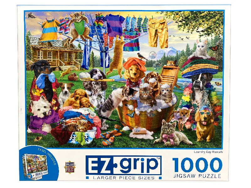Challenging puzzles Laundry Day Rascals 1000 Piece Large Format Puzzle