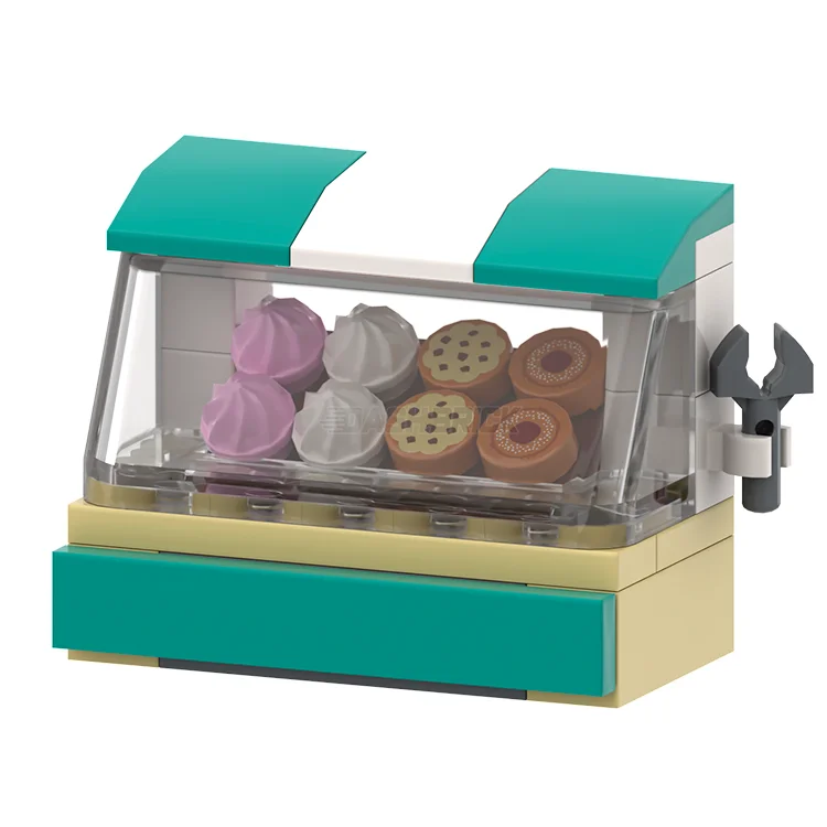 Stimulating and engaging LEGO playLEGO "Bakery Shop Front" - Clear Window, Donuts, Cookies, Cup Cakes [MiniMOC]