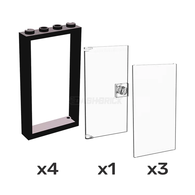 Promoting social skills LEGO playLEGO Clear Windows, Door and Black Frames  1 x 4 x 6 [COMBO PACK]