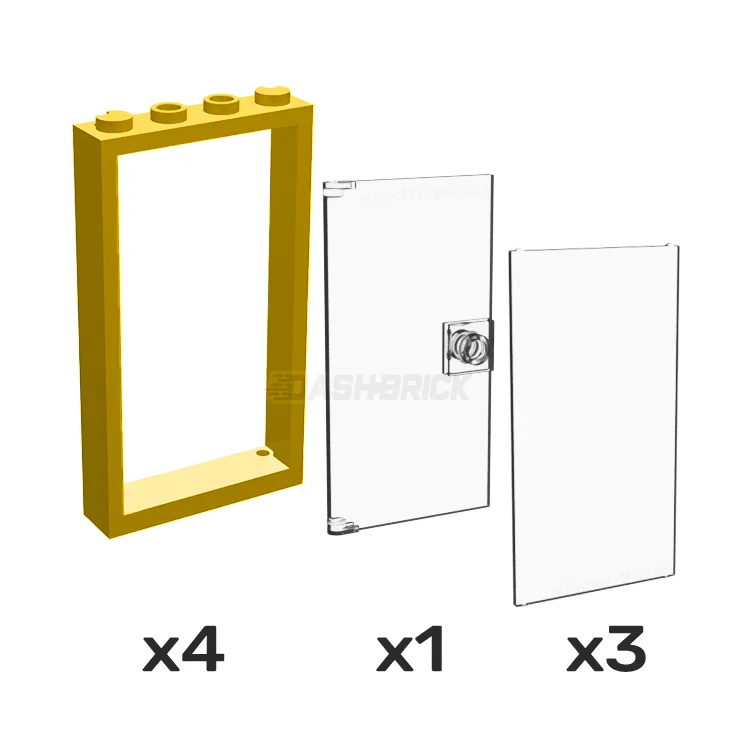 Promoting fine art skills LEGO modelsLEGO Clear Windows, Door and Tan Frames  1 x 4 x 6 [COMBO PACK]