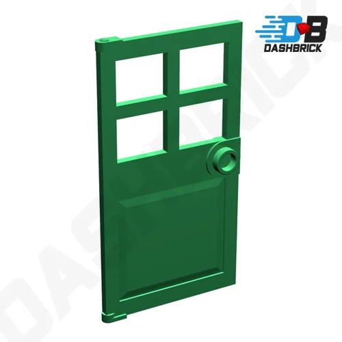 Seamlessly fitting LEGO connectionsLEGO Door 1 x 4 x 6 with 4 Panes and Stud Handle, Green [60623]