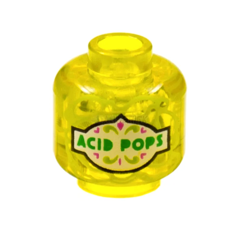 Offering a sense of nostalgia LEGOLEGO Minifigure Accessory - "ACID POPS" Candy Tin, Trans-Yellow [28621pb0030]