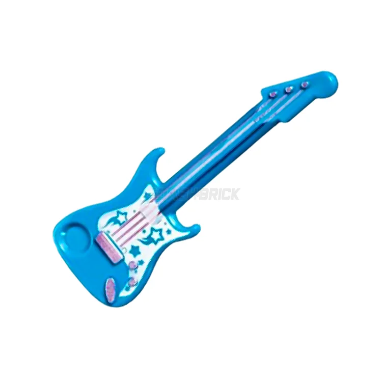 Age-appropriate LEGO toysLEGO Minifigure Accessory - Guitar, Electric, White Pickguard with Stars, Azure [11640pb04]