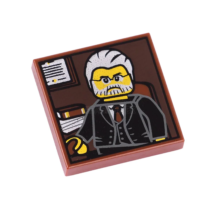 Endlessly customizable LEGO setsLEGO Minifigure Accessory - Portrait of Male Minifigure with Gray Hair, Beard and Black Suit [3068bpb0699] 6142949