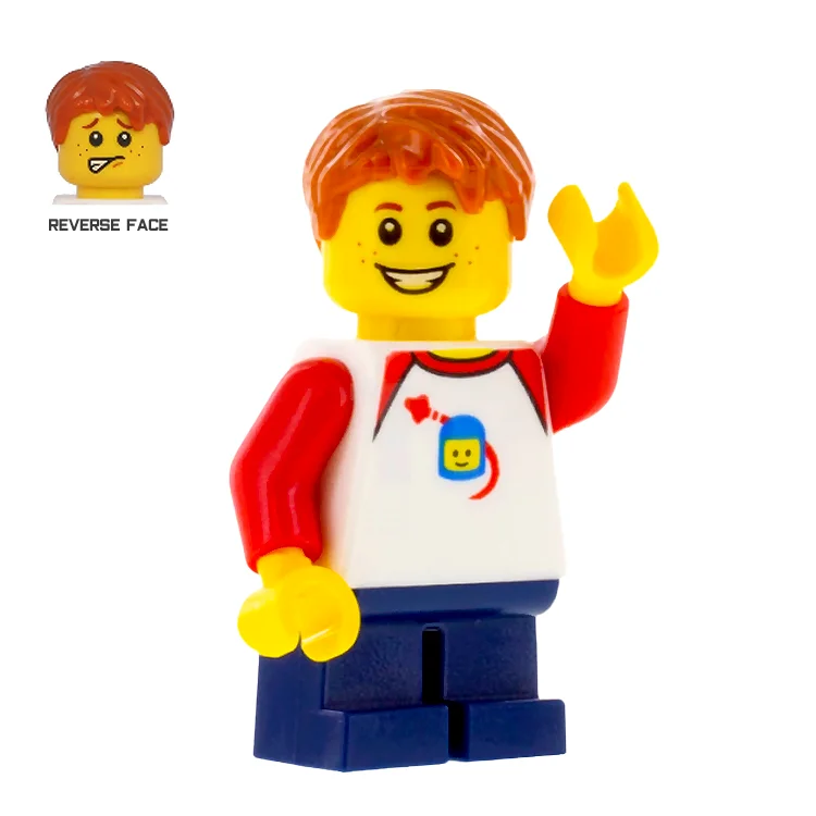 Providing a tactile learning experience LEGOLEGO Minifigure - Boy with Classic Space Shirt, Dark Blue Legs [CITY]