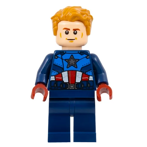 Non-toxic and safe LEGO toysLEGO Minifigure - Captain America - Dark Blue Suit, Dark Red Hands, Hair [MARVEL]