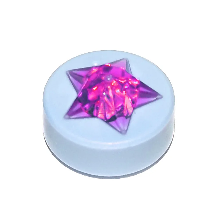 Non-toxic and safe LEGO toysLEGO Minifigure Food - Candy/Sweet/Lolly, Tile, Raised Pink Star, Bright Light Blue [72046pb01]
