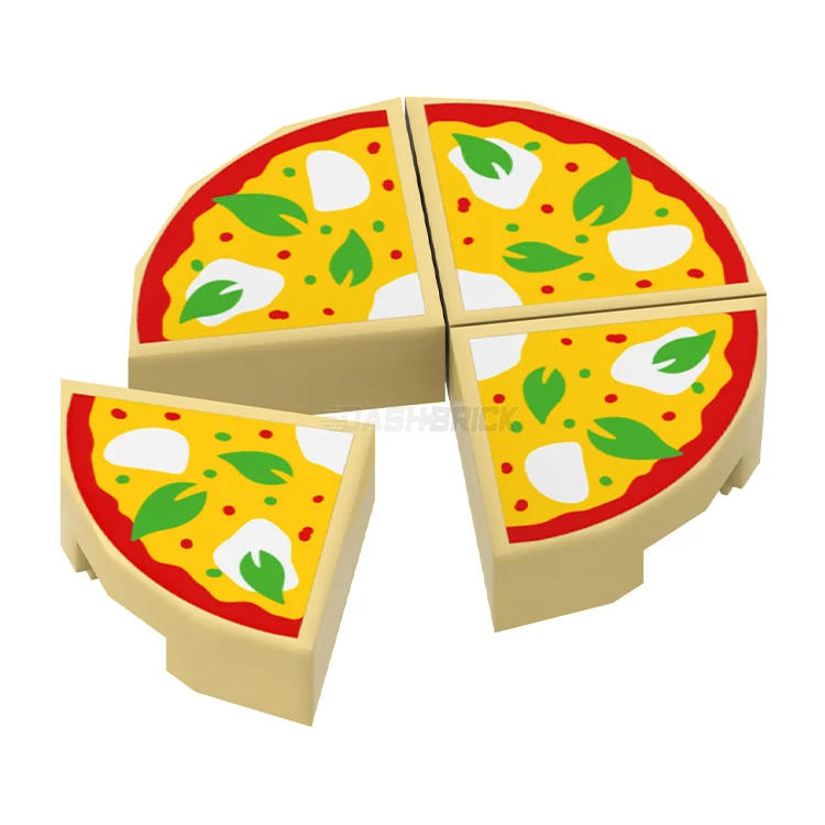 Encouraging resourcefulness LEGOLEGO Minifigure Food - Pizza Whole, Green Basil Leaves, White Mozzarella Cheese [25269pb030]