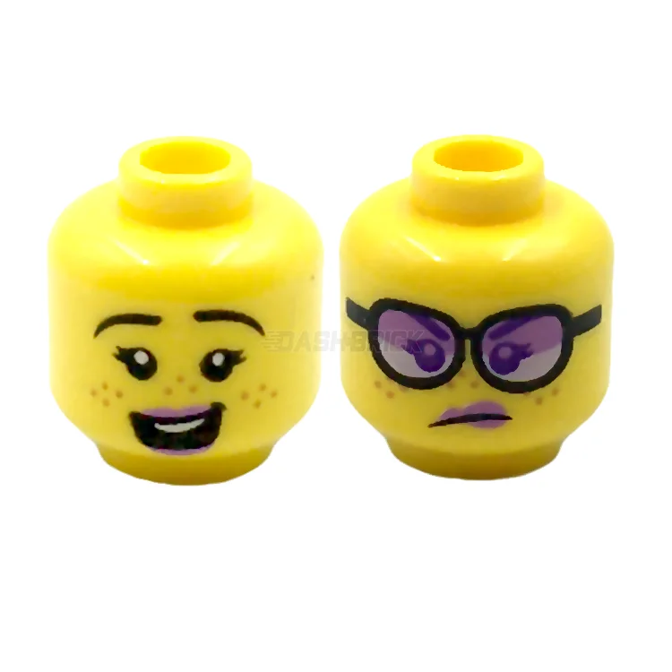 Facilitating collaborative play LEGOLEGO Minifigure Part - Head, Lavender Lips, Eyebrows, Freckles, Smile/Angry with Glasses [3626cpr3159] 6306824