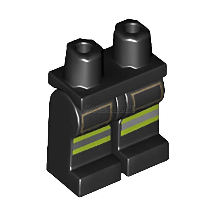 Precisely scaled LEGO miniaturesLEGO Minifigure Parts - Hips and Legs, Reflective Stripes, Black [970c00pb0160]