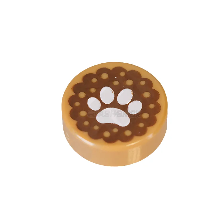 Highly adaptable LEGO creationsLEGO Minifigure Food - Paw Print Cookie (Round 1 x 1 Tile) [98138pb055]