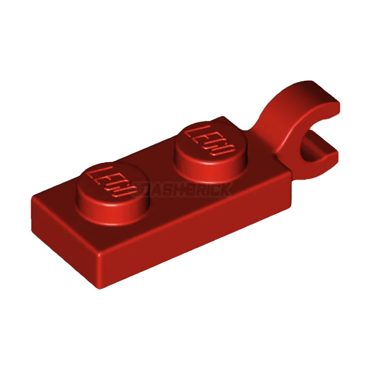 Universally loved LEGO toysLEGO Plate, Modified 1 x 2 with Clip on End (Horizontal Grip), Red [63868]