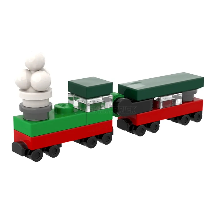 Beautifully crafted LEGO sculpturesLEGO "Toy Train" - Green & Red [Christmas]
