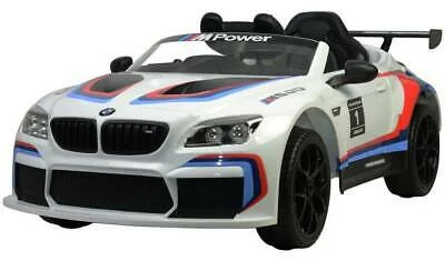 Realistic toy carsLicensed BMW M6 GT3 electric ride on car with EVA wheels and LEATHER seat upgrade- White Realistic toy carsLicensed BMW M6 GT3 electric ride on car with EVA wheels and LEATHER seat upgrade- White