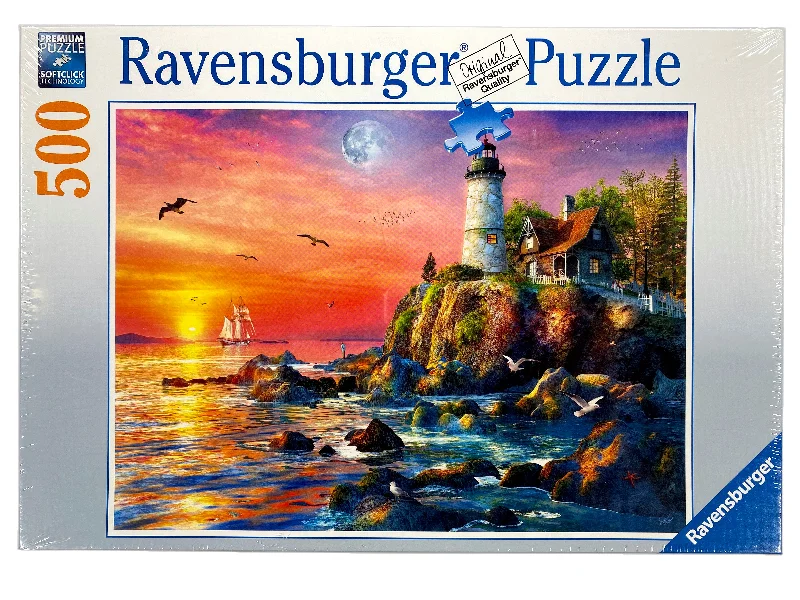 Social games Lighthouse at Sunset 500 Piece Puzzle
