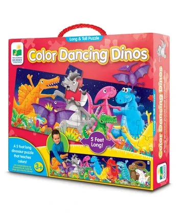 Engaging puzzlesLONG & TALL PUZZLES-COLOUR DANCING DINOS