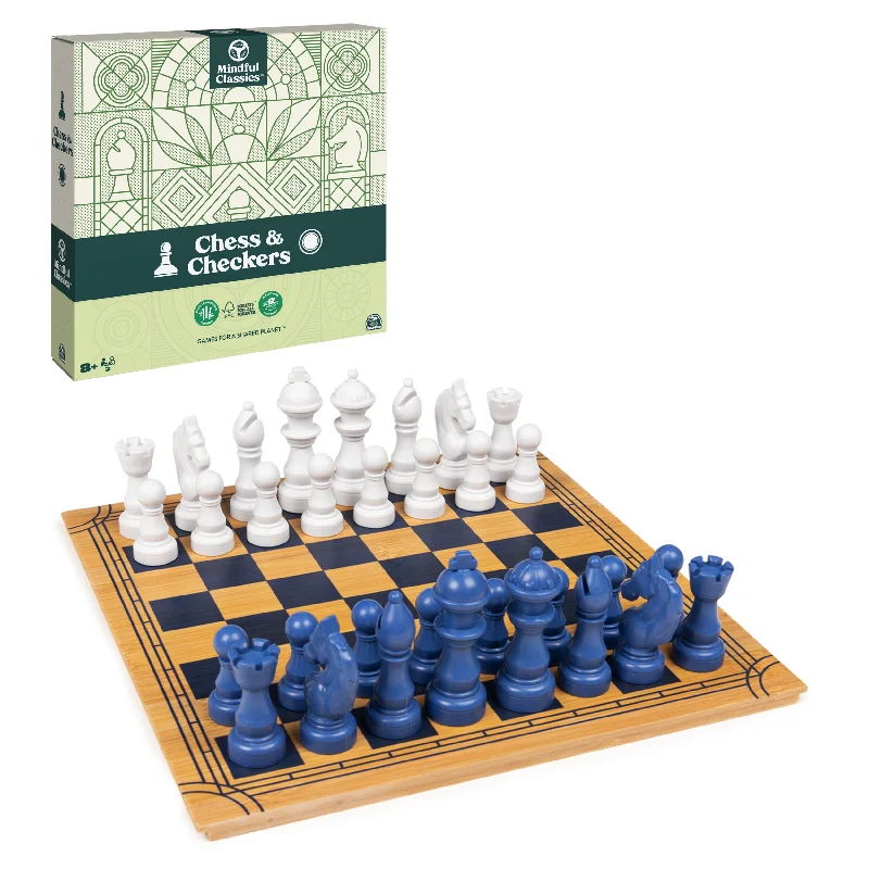 Challenging puzzles Mindful Classic, Chess Checkers Board Game Set